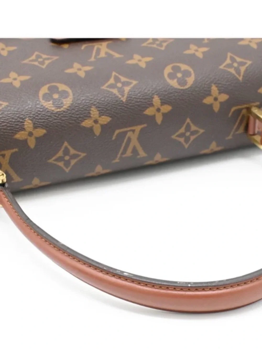 Louis Vuitton Brown Monogram Satchel with Gold Hardware